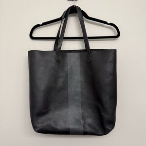 Madewell Paint Stripe Transport leather Tote - Black/Gray